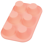 Форма для выпечки силикон, 17.5х25.5х17.5 см, прямоуг, 6 кексов, роз, Daniks, Savory, Y4-4966