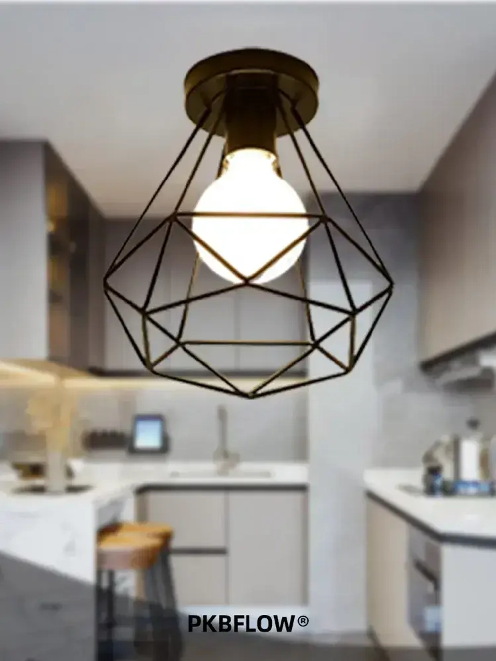 PKBFLOW Светильник потолочный Лофт, Люстра потолочная, Е27, Подвесной светильник