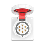 Розетка панельная с наклоном PAS IP67 16A 6P+E 400В