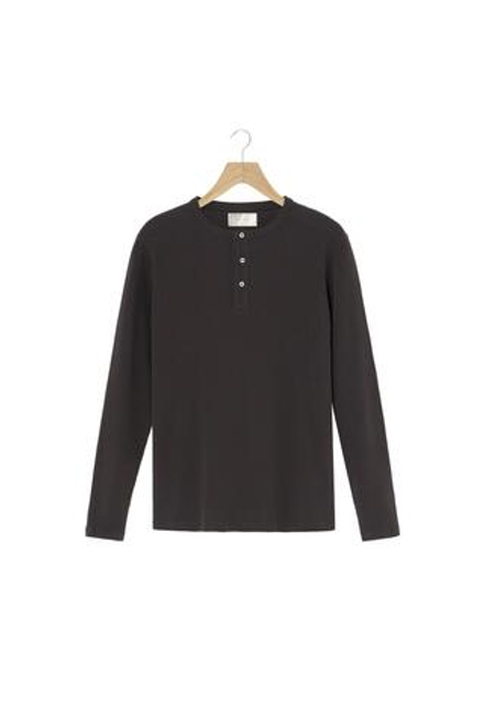 ZARA ФУТБОЛКА В РУБЧИК С ВОРОТНИКОМ НА ПУГОВИЦАХ, КОРИЧНЕВЫЙ