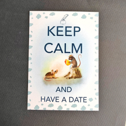 Открытка почтовая. Keep calm and have a date.