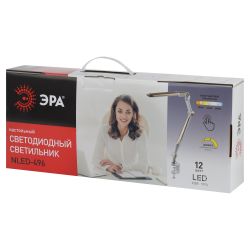 Настольный светильник ЭРА NLED-496-12W-G светодиодный на струбцине золото