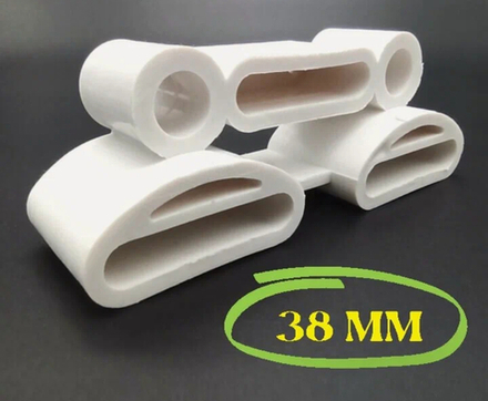 Латодержатель амортизирующий, двойной 38 мм., белый, открытая установка (ш)