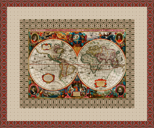 Скатерть "Средневековая карта мира 3"