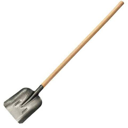 Лопата совковая Урожайная сотка 22х28х35см рельсовая сталь с крашенным деревянным черенком 140см