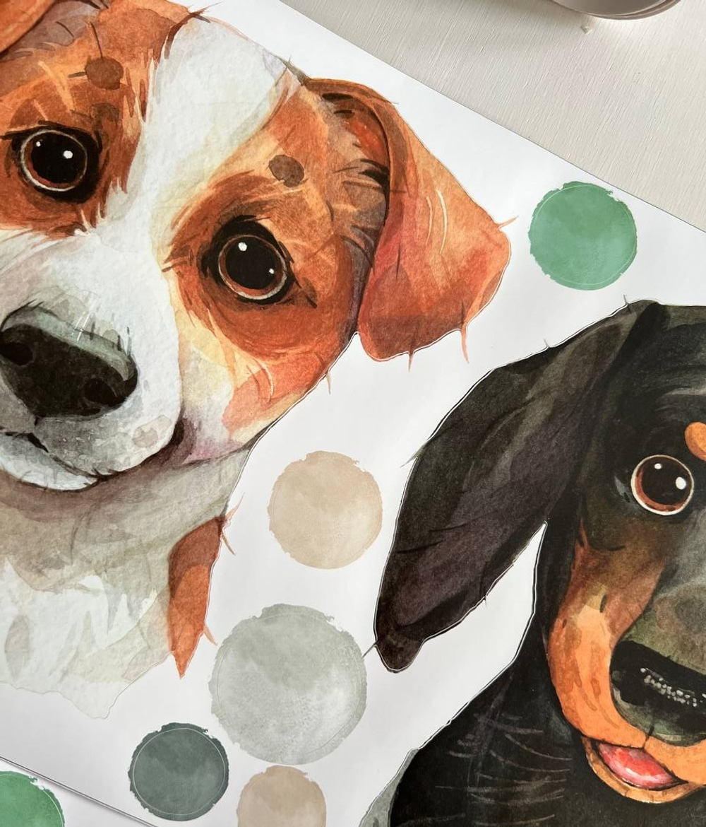 Песики ( не попали в цветовую палитру, цвет уходит в сине-зеленый)