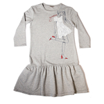 Платье трикотажное GUESS Серый меланж/Принт: девочка, платье кружево, пайет (Девочка)