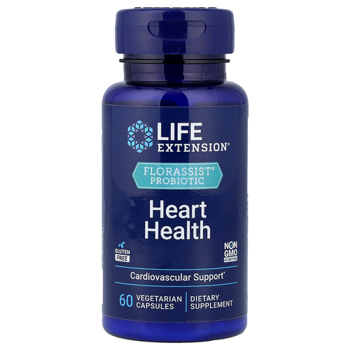 Life Extension, FLORASSIST®, пробиотик для здоровья сердца, 60 вегетарианских капсул (74 мг в 1 капсуле)