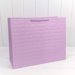 Пакет подарочный 50х40х20см Фигуры и узоры "Квадраты" (Сиреневый)