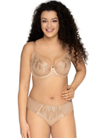 Бюстгальтер plus size с мягкой чашечкой и эффектной вышивкой (Размер: 105E) (Цвет: белый)