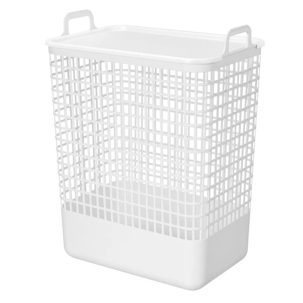 Корзина для белья 35л с крышкой "Kово", 380*262*500мм, белый