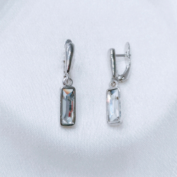 "Ментака" серьги в серебряном покрытии из коллекции "Тайны вселенной" от Jenavi с английским замком