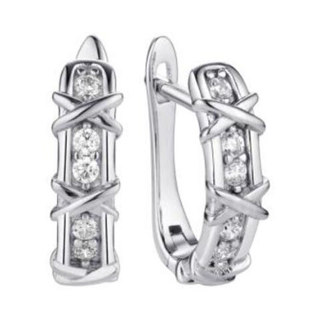 Серьги из серебра с фианитами