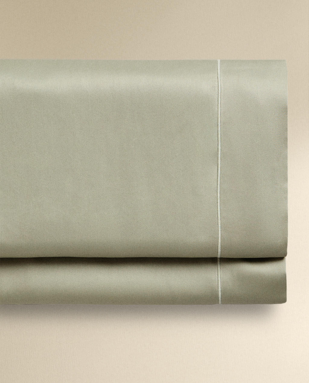 Zara Home - Простыня из сатина с подолом (300 нитей), зеленый, 210x280 см