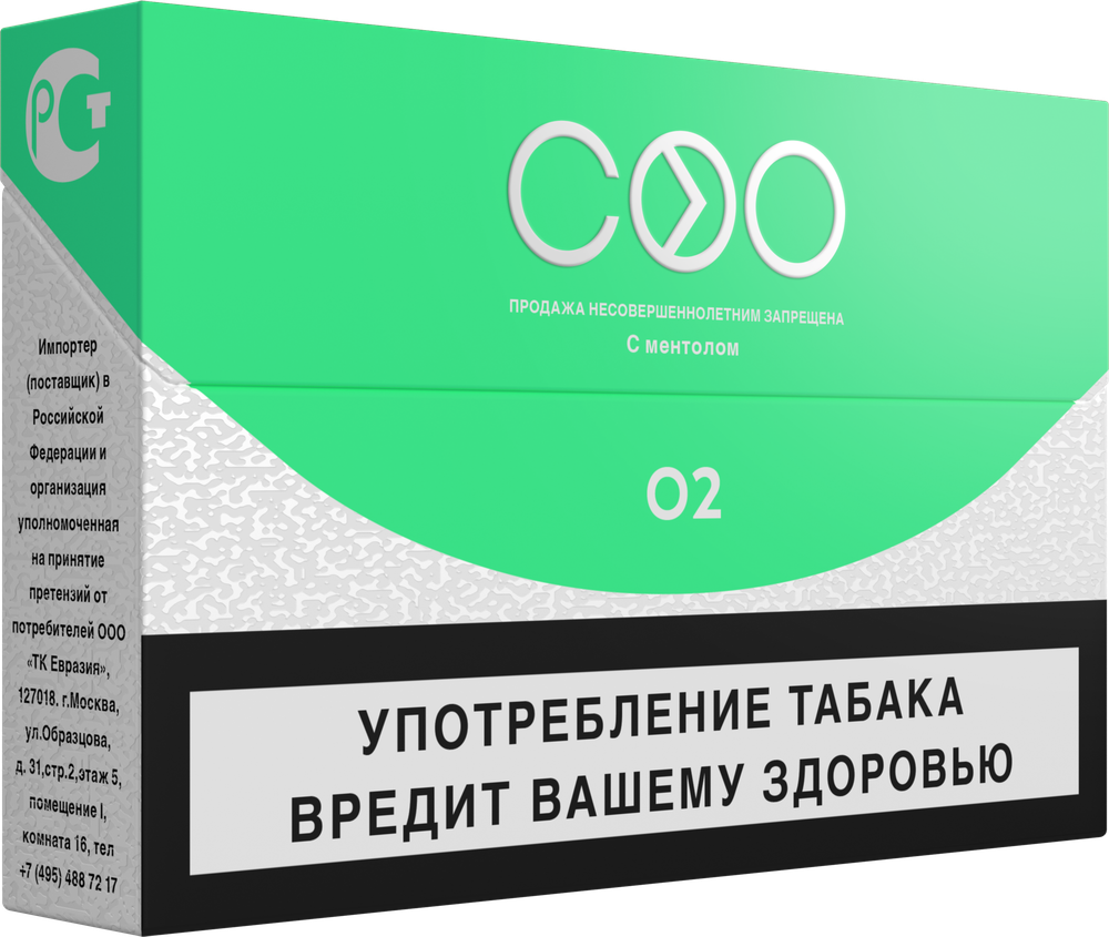 Стики COO GREEN Ментол и табак купить в Москве с доставкой по России