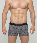 Мужские трусы-боксеры с узором диагональный ромб (Размер: M) (Цвет: зеленый)