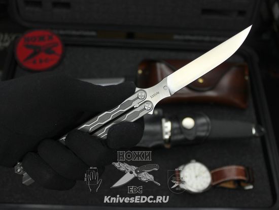 Складной нож REPTILIAN "Плазма-05" c клинком из стали CPM-S35VN, рукоять титан