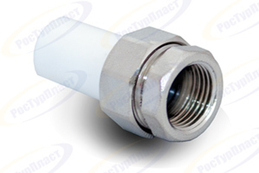 Ниппельное соединение (американка трубная) PPR внутренняя резьба 32х1,  белый, RTP (70/10)