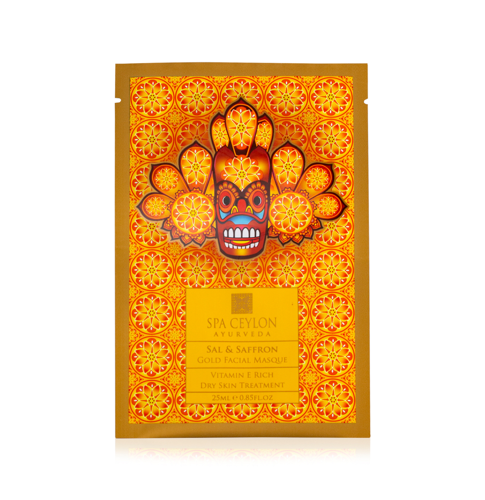 Золотая тканевая маска для лица "САЛ И ШАФРАН"