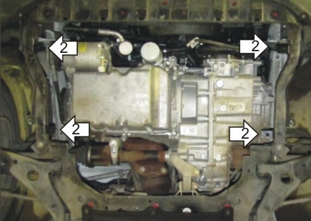 Защита стальная 2 мм Д;КПП Ford Kuga 2013-2019 гг. MOTODOR.70706