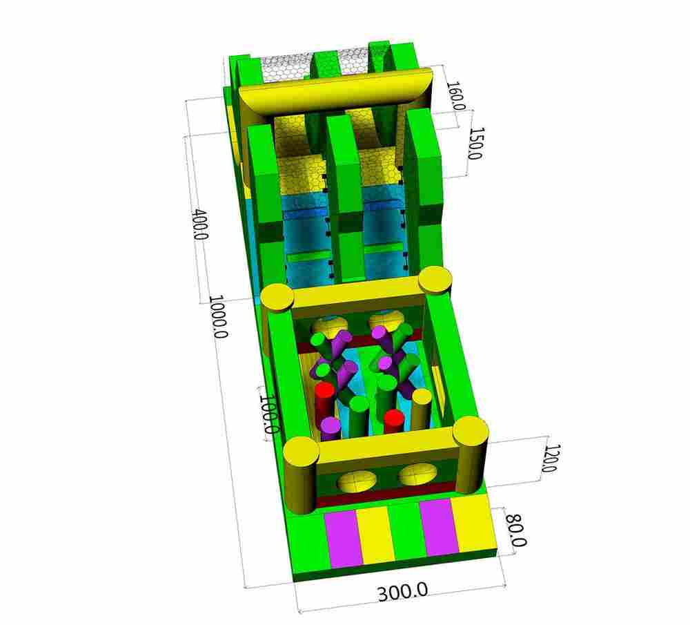 Коммерческая надувная полоса препятствий «Оптимальная», 10*3*4 м