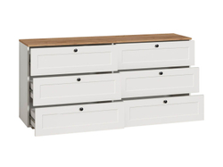 Остин Комод 16.240 Белый шагрень/Дуб Вотан