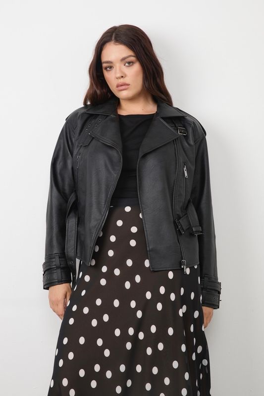 Куртка-косуха с ремнями, черный