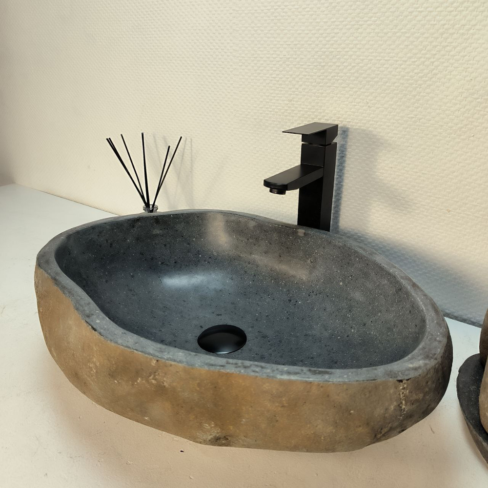 Раковина из речного камня RS-62005 (56*41*15)