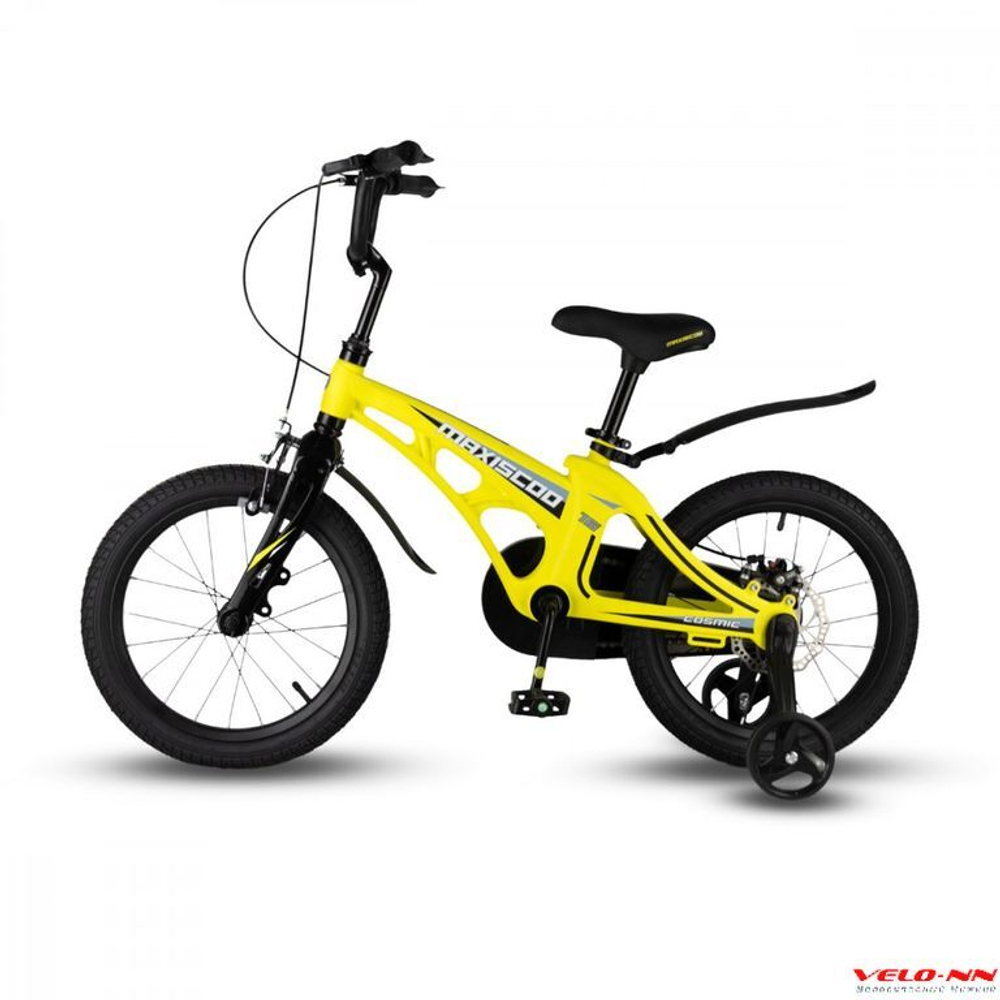 Велосипед 16" MAXISCOO Cosmic Стандарт, желтый матовый (2024)