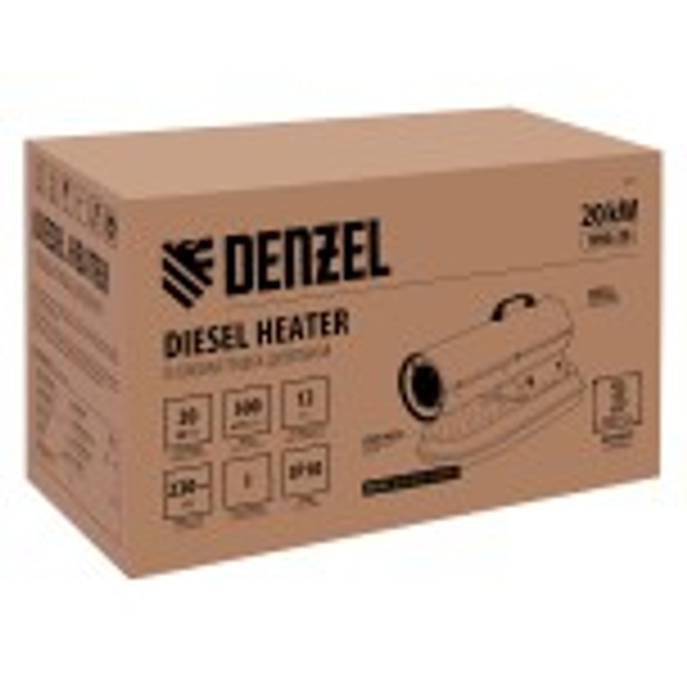 Тепловая пушка на дизтопливе прямого нагрева Denzel DHG-20 L DHG-20  96482