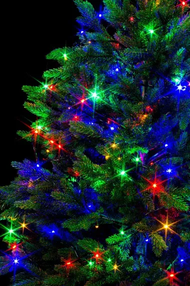 Светодиодная нить 35 м., 220V, 500 разноцветных LED ламп, контроллер, черный провод, Winner Light (m.01.5B.500-)