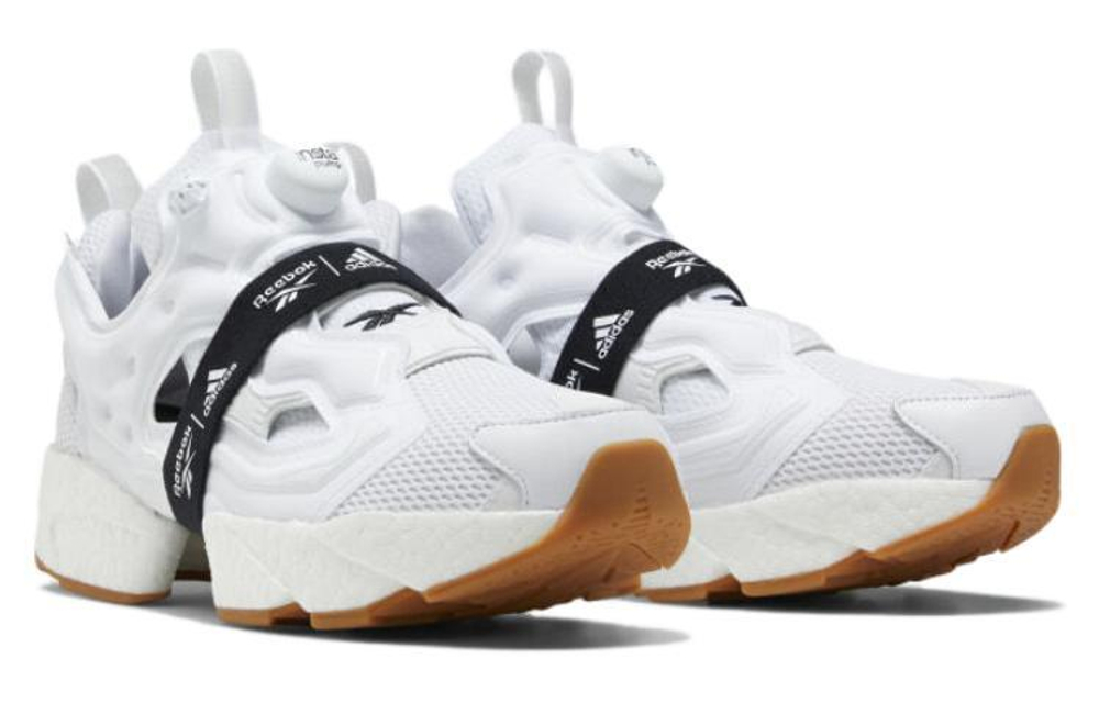 Adidas x Reebok Instapump Fury Boost non-slip lightweight wear-resistant low-cut sports casual shoes for men and women in the same style black and white