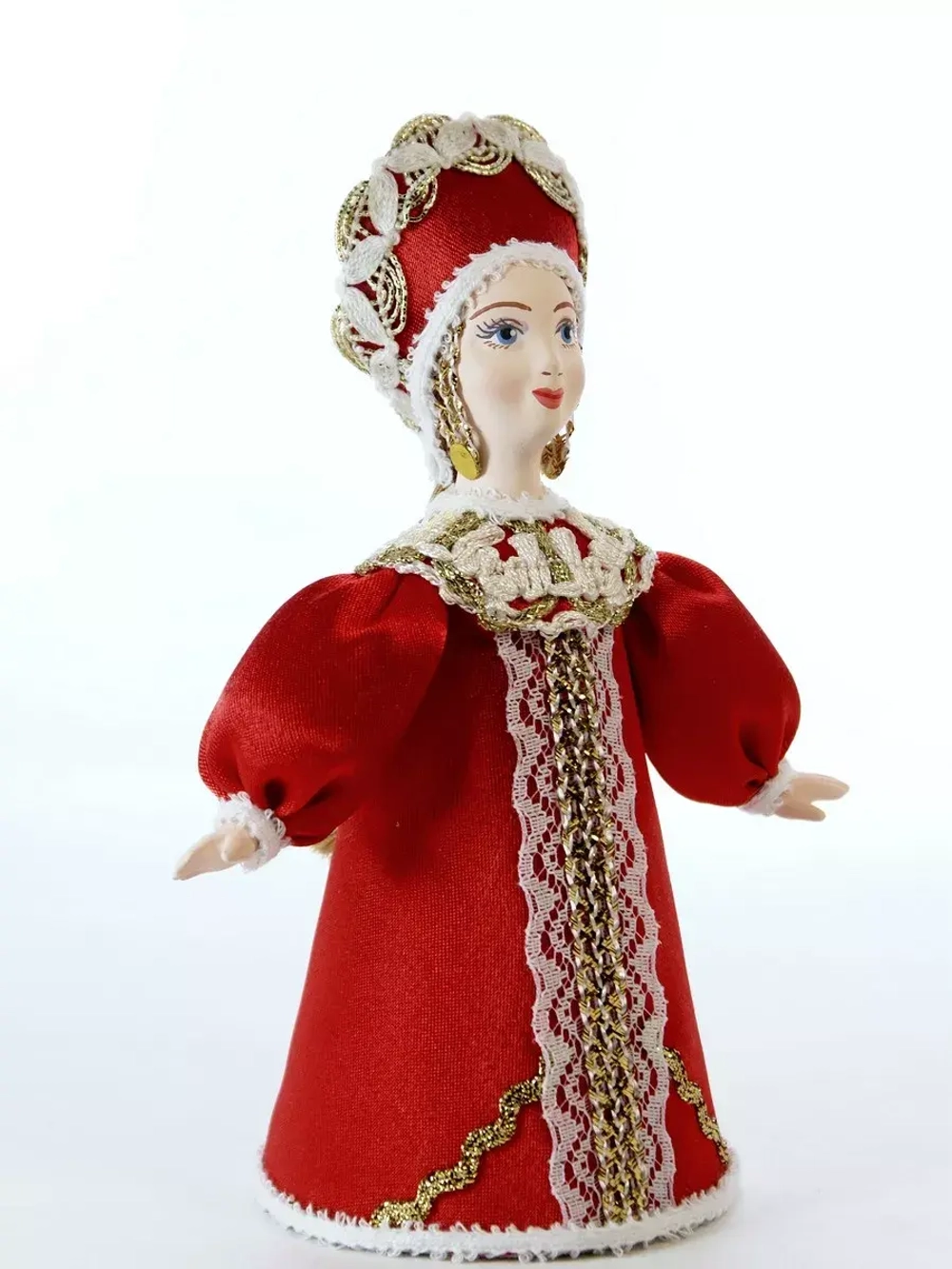 Кукла фарфоровая девушка в русском костюме