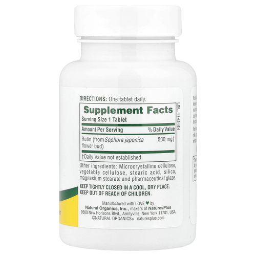 NaturesPlus, Рутин, 500 мг, 60 таблеток