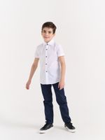 Рубашка с коротким рукавом "Белая" для мальчика 7+