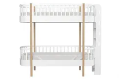 Кровать двухъярусная Ellipse Classic торцевая лестница Белая