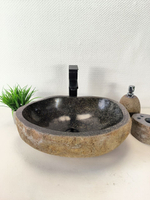Раковина из речного камня RS-65995 46х33х15 из натурального камня
