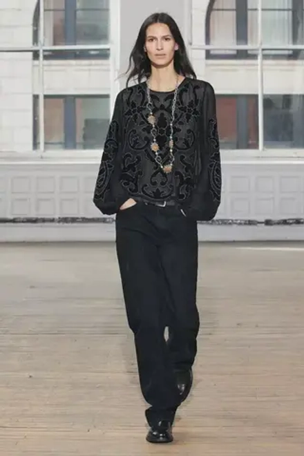 ZARA БАРХАТИСТЫЕ ДЖИНСЫ ПРЯМОГО КРОЯ СО СРЕДНЕЙ ПОСАДКОЙ — ZW COLLECTION, ЧЕРНЫЙ