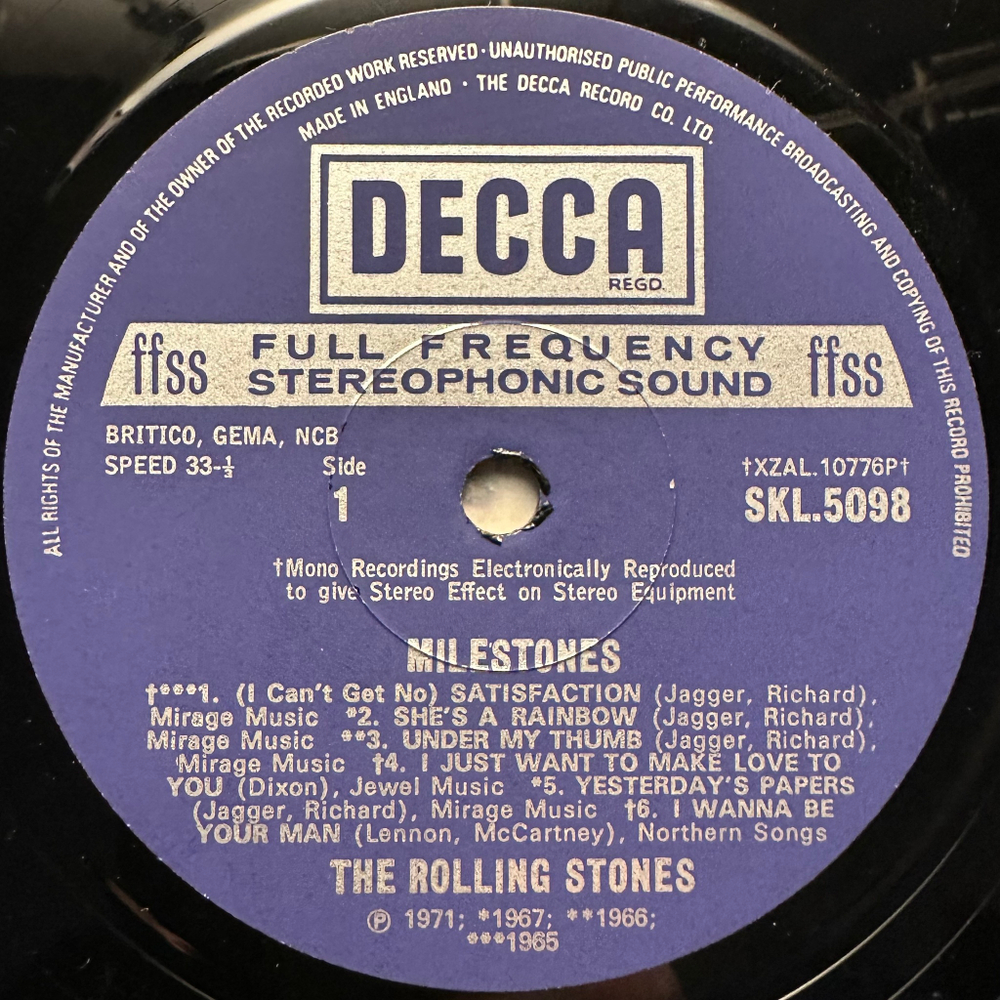 The Rolling Stones - Milestones (Англия 1971г.)
