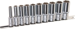 Набор торцевых головок RF-3102-5: 3/8"DR 6-гранных глубоких на планке 10пр. ROCKFORCE