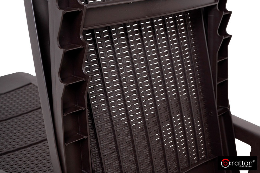 Шезлонг B:rattan NILO стопирующийся, коричневый