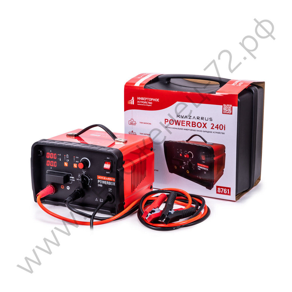 Инверторное пуско-зарядное устройство KVAZARRUS PowerBox 240i, таймер, пластиковый кейс