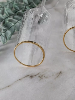 Набор бокалов для шампанского, 2шт 300мл, с золотой каймой