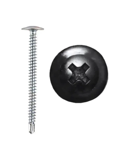 Саморезы прессшайба 4,2х51 мм сверло Черный RAL-9005 (100 шт) ЁЖкрепЁЖ.