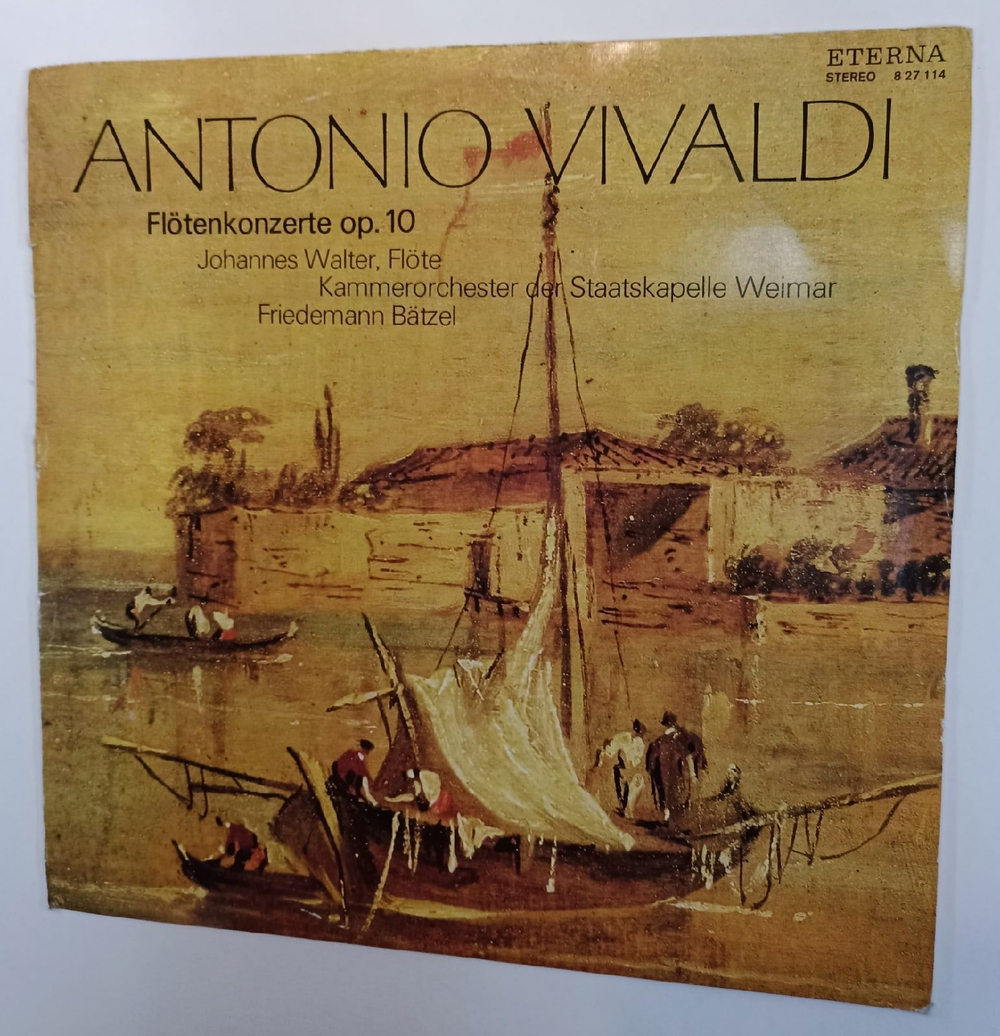 Винтажная виниловая пластинка Antonio Vivaldi Вивальди Johannes WalterKammerorchester Der Staatskapelle Weimar Friedemann Batzel Flotenkonzerte Op. 10 (GDR 1978)