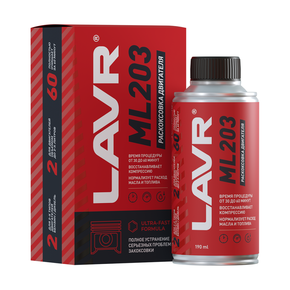 Раскоксовывание двигателя Lavr ML203 Novator, 190 мл