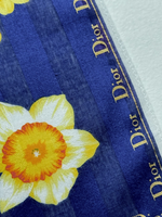 Платок синий с жёлтыми цветами Christian Dior