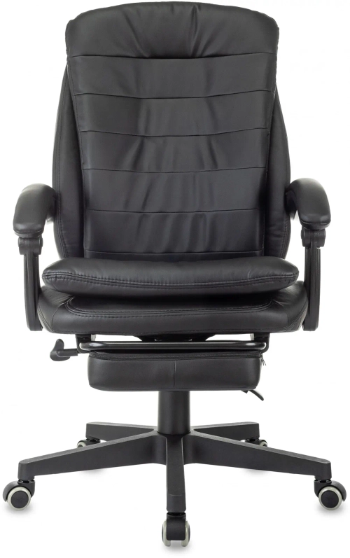 Кресло руководителя Бюрократ T-9950MSG-F черный эко.кожа крестов. пластик подст.для ног