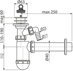 Сифон для умывальника AlcaPlast A42P