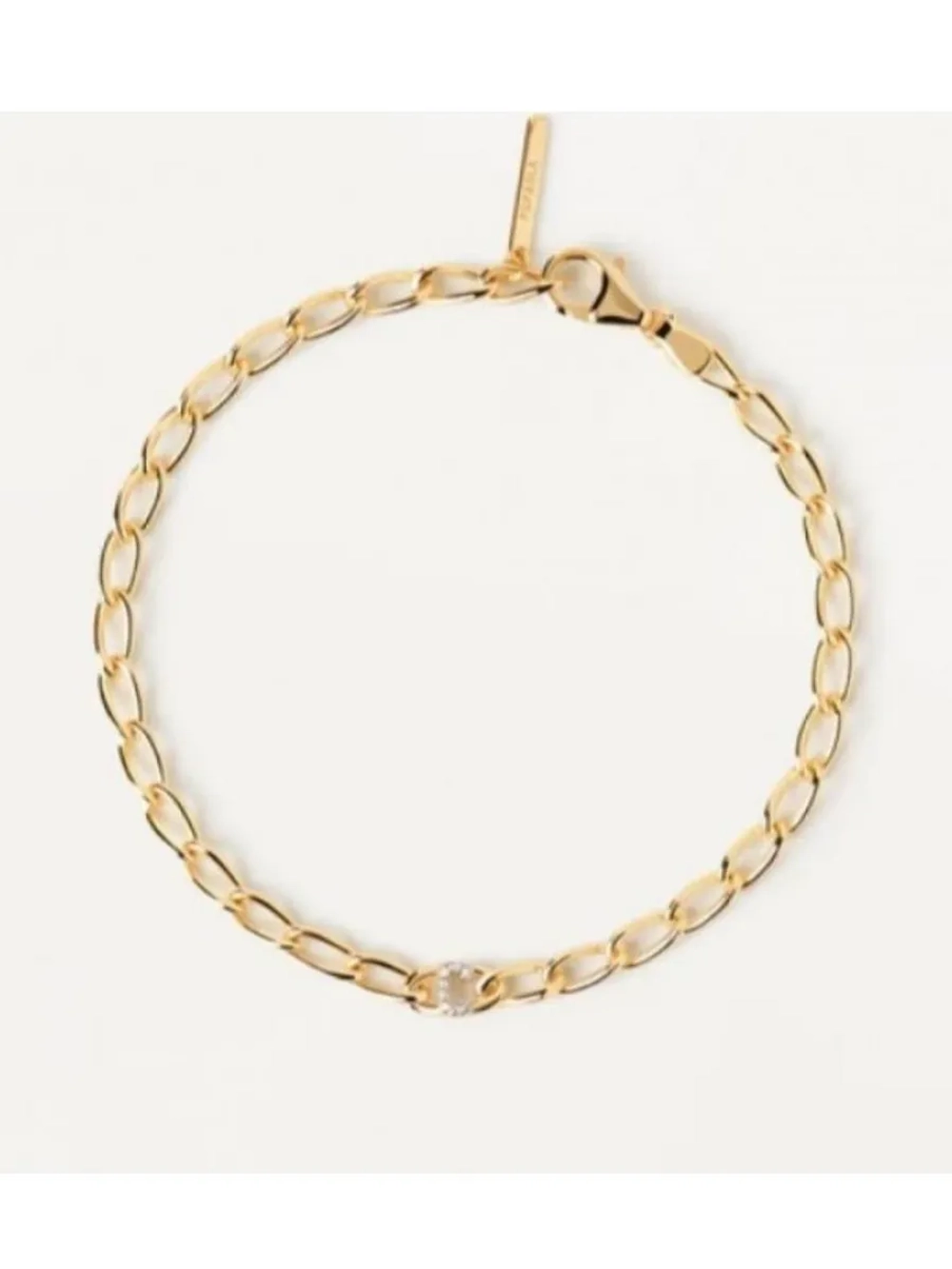 Браслет Буква C серебро 925 пробы покрытое золотом